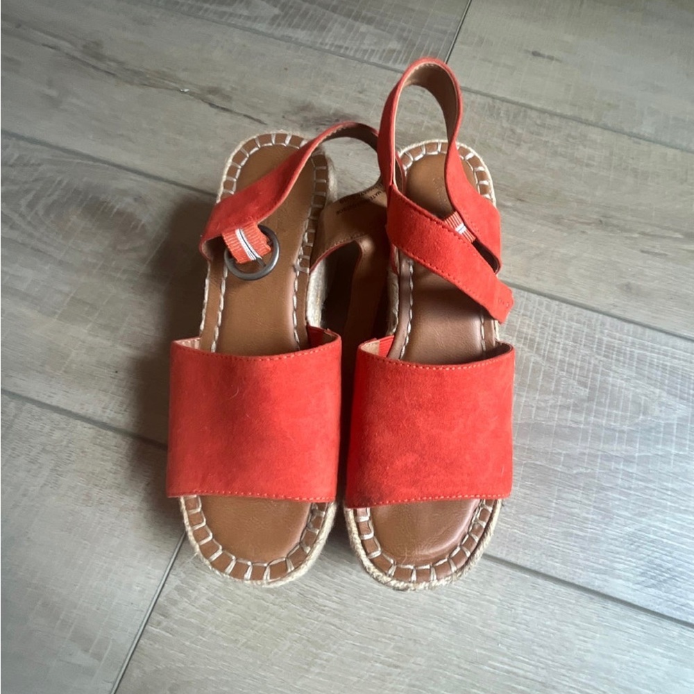Orange Target Platform Espidrille Heels